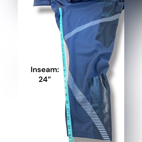 NWT Athleta x Felix Allyson Size 3X Legend Striped 7/8 Legging Violet & Grey - Picture 10 of 11